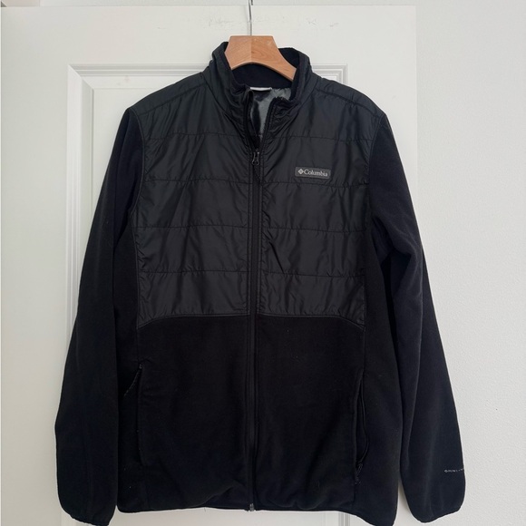 Columbia men’s Omni heat black fleece full zip jacket sweater size large - Picture 1 of 7
